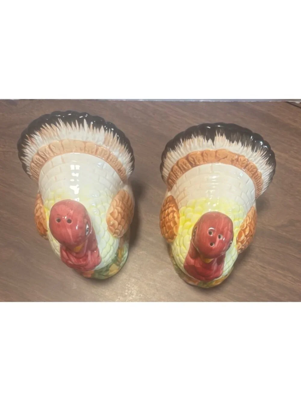 WCL Thanksgiving Turkey Salt & Pepper Shakers Ceramic Seasonal Decor VTG 90s